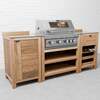 Draco Grills Teak 4 Burner Outdoor Kitchen with Modular Single Cupboard and Wine Cabinet, Mid February 2026