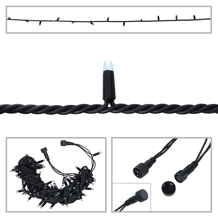 LED String Light Rubber Connectable Design in Cool White - 10m