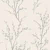 Laura Ashley Pussy Willow Wallpaper Off White / Steel 113359