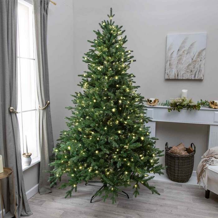 Hardwick Artificial Pre-Lit Green PE/PVC Christmas Tree 6FT, 7FT, 6ft (1. 8m)
