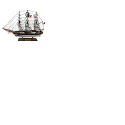 Vintage Model Ship 1I Fully Assembled Display Stand Handmade 65cm Length