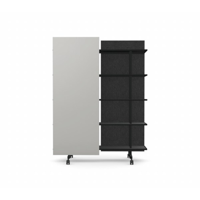 A08 Mobile Shelving Unit with Glass Writing Board