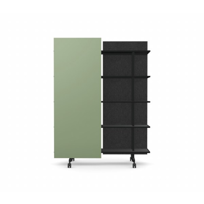 A08 Mobile Shelving Unit with Glass Writing Board