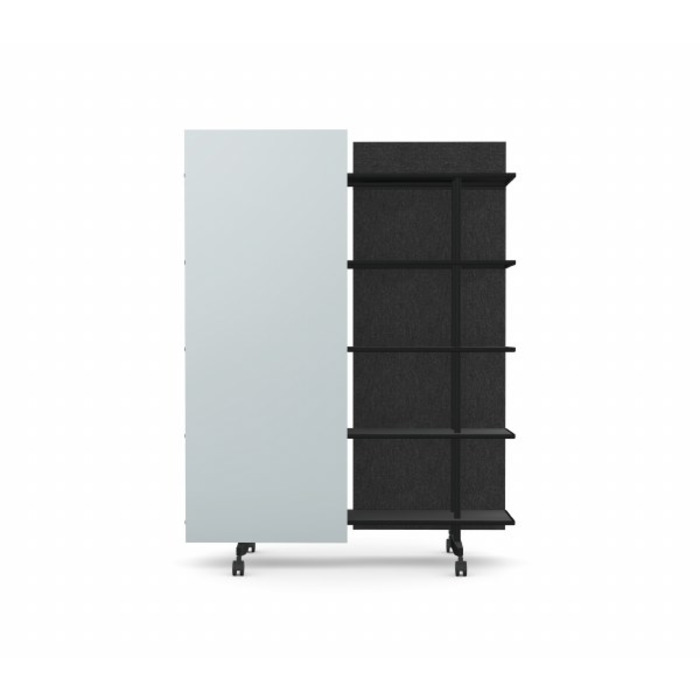 A08 Mobile Shelving Unit with Glass Writing Board