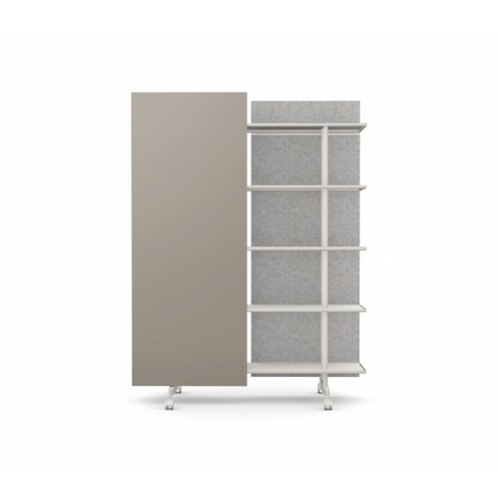 A08 Mobile Shelving Unit with Glass Writing Board