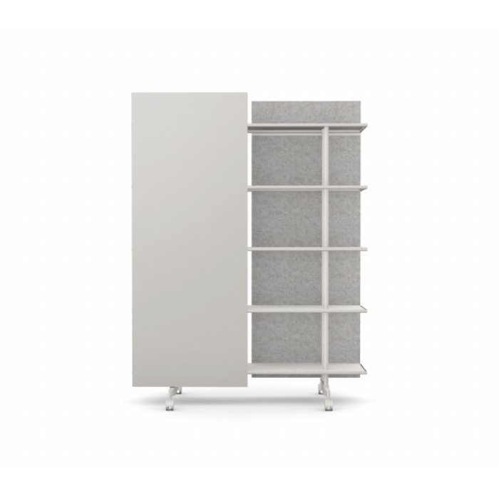 A08 Mobile Shelving Unit with Glass Writing Board