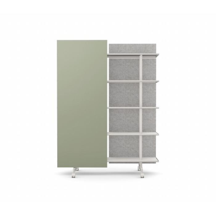 A08 Mobile Shelving Unit with Glass Writing Board