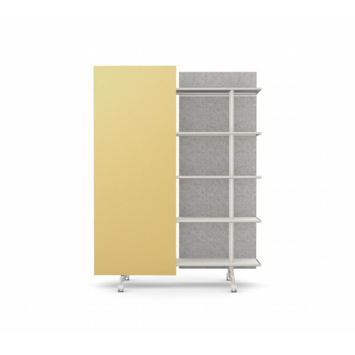 A08 Mobile Shelving Unit with Glass Writing Board
