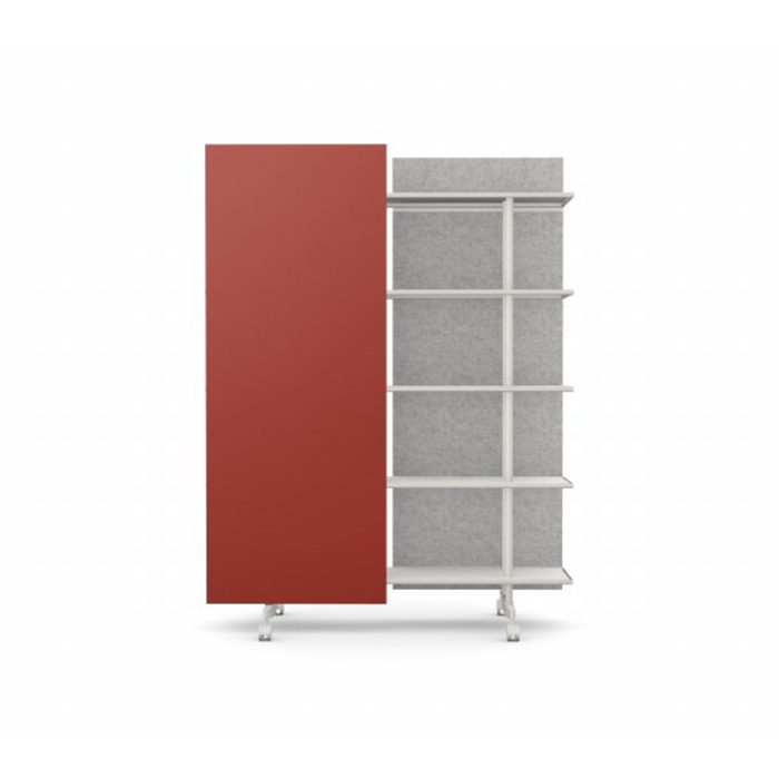 A08 Mobile Shelving Unit with Glass Writing Board