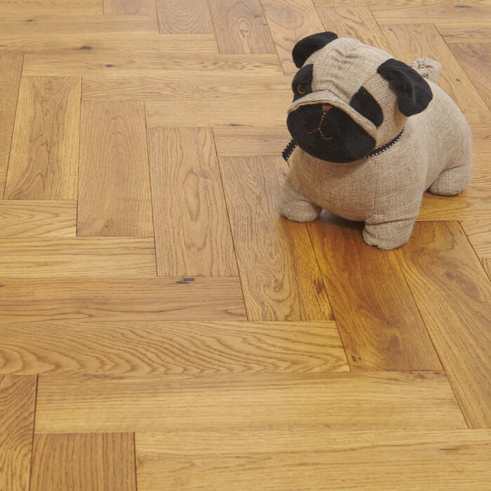 Lusso Venice Luxe Golden Oak Brushed & Oiled 20/6 mm Herringbone Engineered Wood Flooring