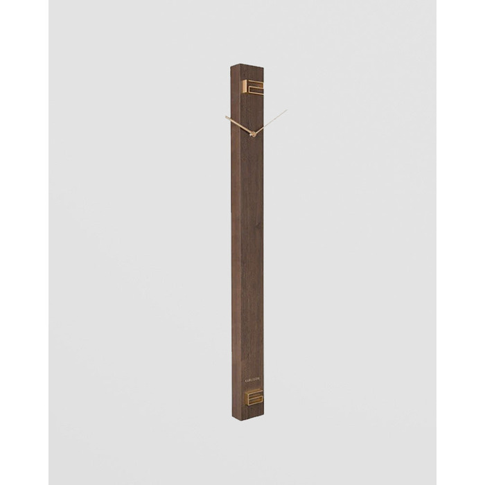 Wall Clock Discreet Long - Dark wood