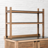 Draco Grills Teak Modular Outdoor Kitchen Add-On Double Shelf with Ceramic Top
