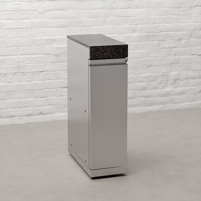 Draco Grills Outdoor Kitchen Stainless Steel Slimline Pull Out Drawer Cabinet with Granite Top