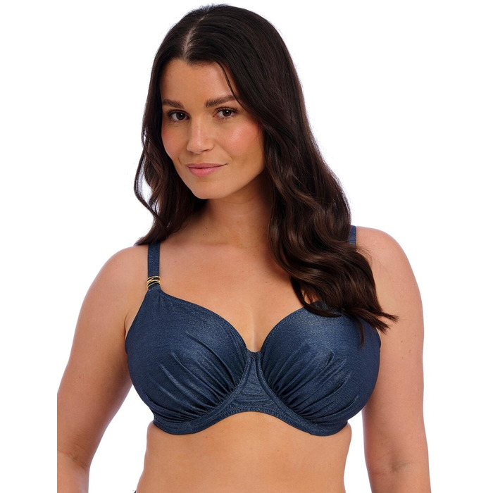Fantasie Paros Coast Underwired Gathered Full Cup Bikini Top - Midnight Sparkle - 36FF