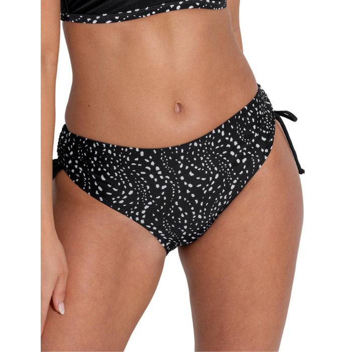Pour Moi Rhodes Adjustable Side Bikini Brief - Black/White - XS - 8