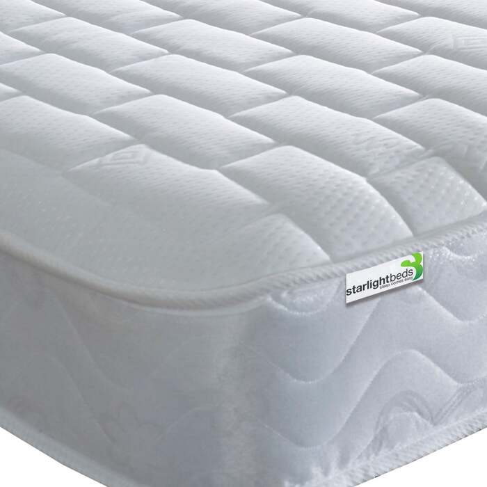 Starlight Beds™ Value Range 7" Deep Deluxe Finish Sleeping Surface Memory Foam with Spring White Mattress - 2ft6 by 5ft9 Shorty Mattress (75cm by 175c