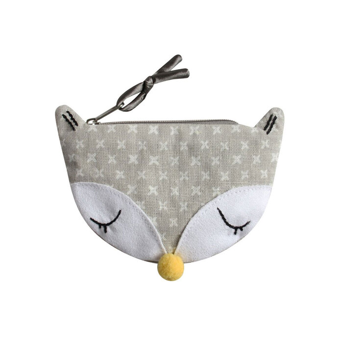 Earth Squared Spring Linen Animal Purse Grey