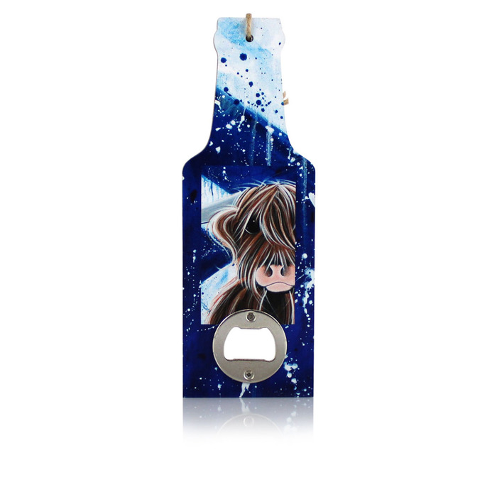 McMoo Highlander Cow Magnet Bottle Opener