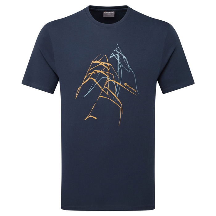 Montane Abstract Mountain Tee Eclipse Blue 2XL