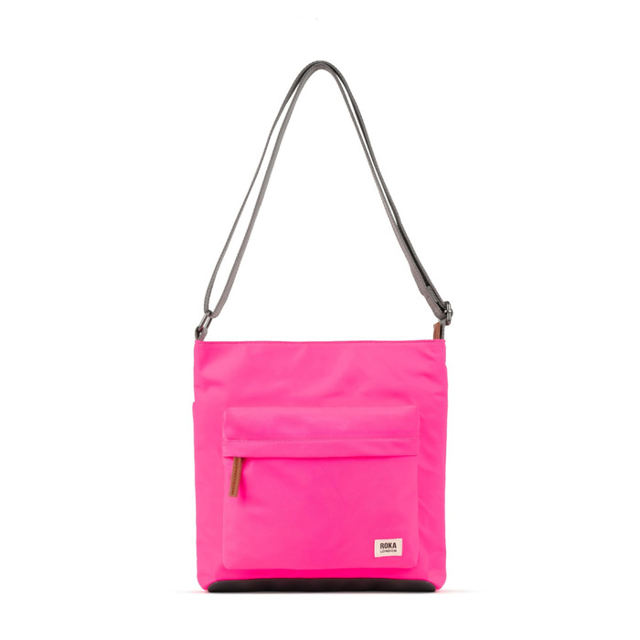 Roka London Kennington B Neon Pink Recycled Nylon Bag