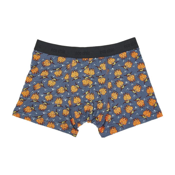 Eco-Chic Eco Friendly Men's Bamboo Boxers Grey Highland Cow M