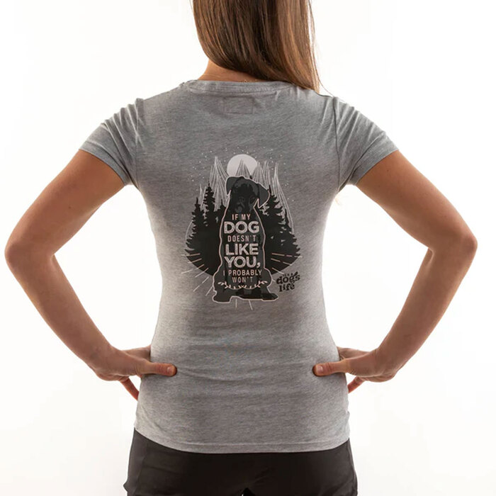 It's A Dogs Life Women's If My Dog Doesn't Like You T-shirt Grey 18