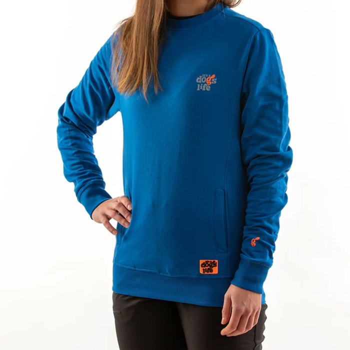 It's A Dogs Life Crew Neck Sweatshirt Classic Blue M