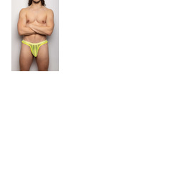 Sukrew Underground Sheer Low-Rise Thong - Acid Yellow