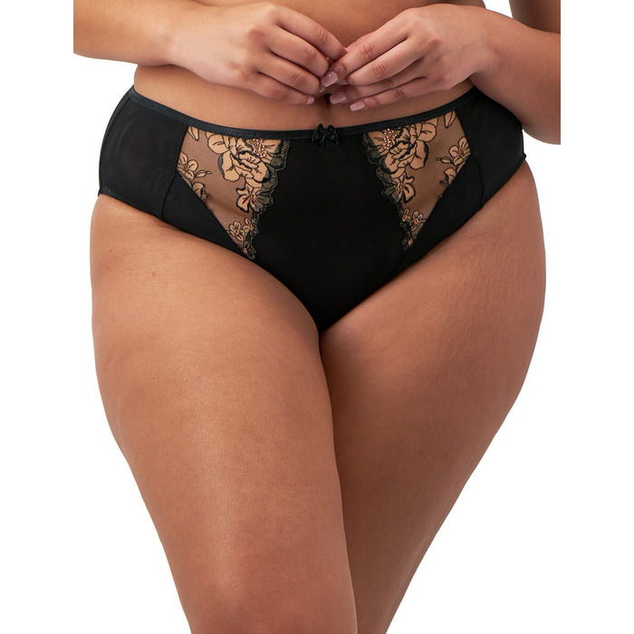 Elomi Teagan High Leg Brief - Black/Almond - 2XL - 18