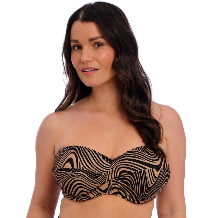 Fantasie Pemba Island Underwired Twist Bandeau Bikini Top - Mocha - 34G