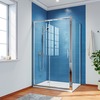 ELEGANT 1300X760 Rectangular Shower Enclosure 6mm Tempered Glass Shower Cubicle