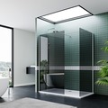 ELEGANT 1700x700mm Smoked Glass Walk-In Shower Enclosure 8mm Easy Clean (Inc. Shower Panels, Stone Resin Tray + Waste)