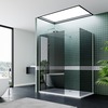 ELEGANT 1200X760mm Smoked Glass Easy Clean Walk-In Shower Enclosure (Inc Shower Panels + Stone Resin Tray + Waste)