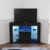 ELEGANT 1000mm Gloss Black Modern Multi-Colour LED TV Unit Stand with Entertainment Cabinet