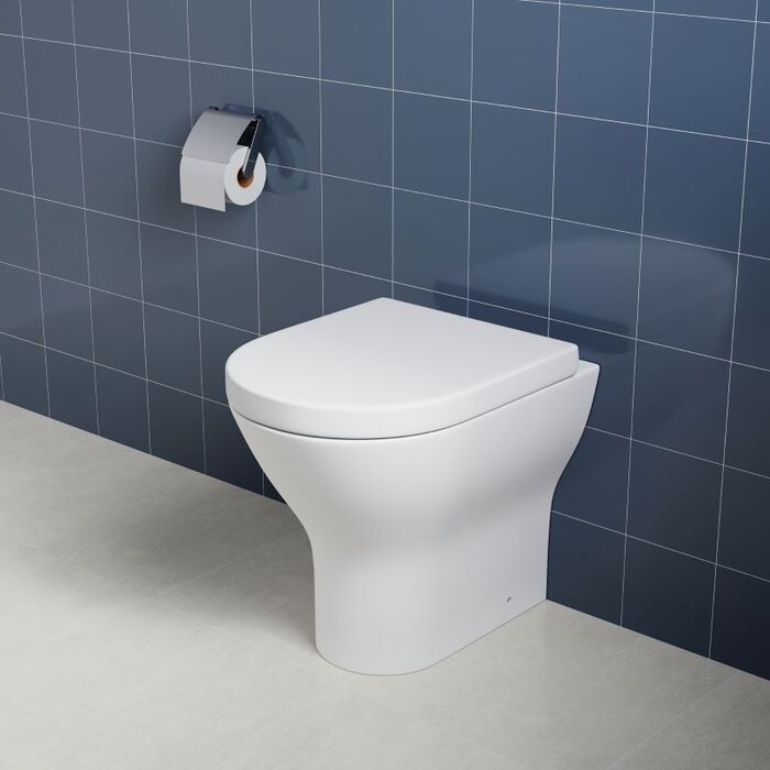ELEGANT Back To Wall Pan with Soft Close Seat High Gloss White