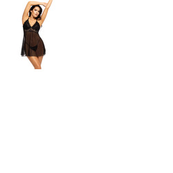 House Of Desire Bella Lace & Mesh Babydoll & Thong Set