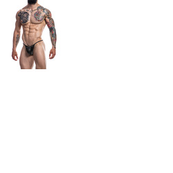 Cut4Men Provocative G-String - Black Leatherette