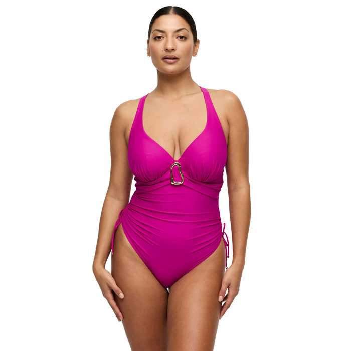 Prima Donna Uvita Plunge Swimsuit - Deep Magenta - 34C