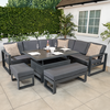 Bracken Outdoors Portland Aluminium Corner Garden Furniture Set with Adjustable Table, Mid February 2026