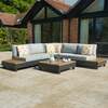 Bracken Outdoors Aruba Square Aluminium Corner Sofa Outdoor Lounge Set with Coffee Table
