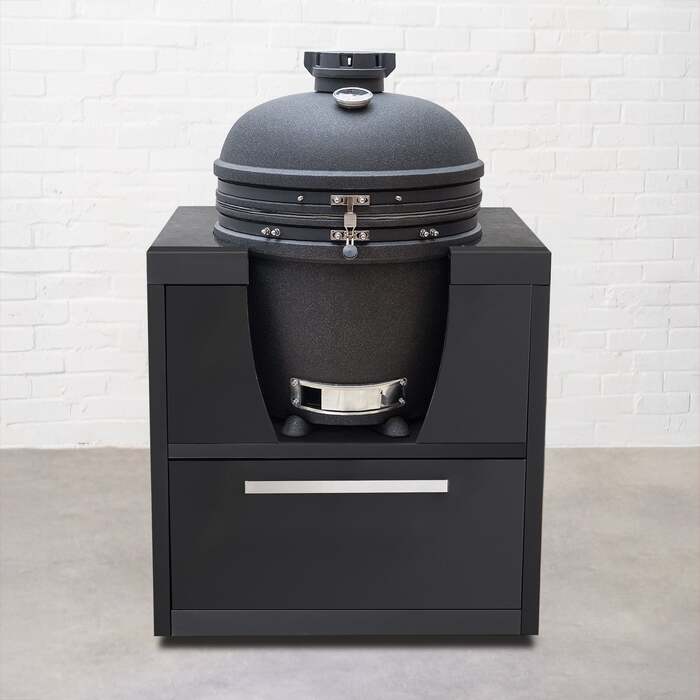 Draco Grills Fusion Outdoor Kitchen Black Cabinet with Kamado 22 Inch (71cm), Early March 2026