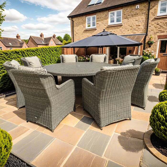 Bracken Outdoors Richmond 8 Seat Rattan Round Garden Furniture Dining Set