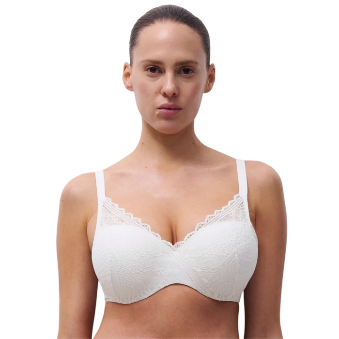 Chantelle Floral Touch T Shirt Bra - Milk - 40B