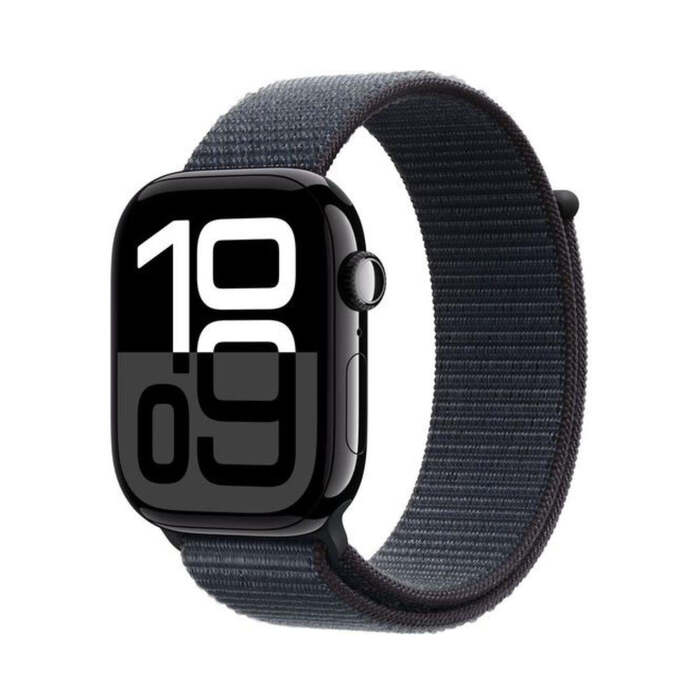 Apple Watch Series 10 GPS 46mm Jet Black Aluminium Case with Ink Sport Loop MWWR3QA