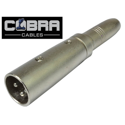 XLR Male to 1/4" 6.35mm Jack Socket Adapter - Stereo Socket TRS