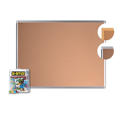 Bi-Office Cork Noticeboard and Pins