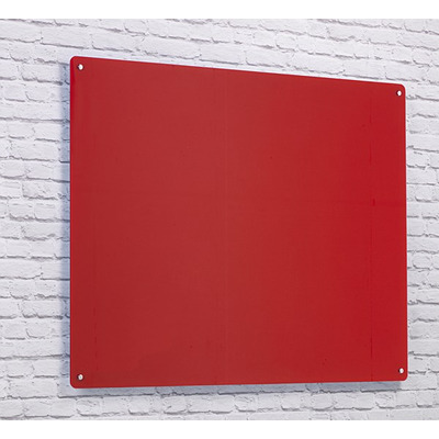 Wall Mounted Glass Board 900 x 600mm Red