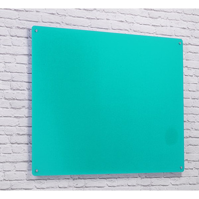 Wall Mounted Glass Board 900 x 600mm Turquoise
