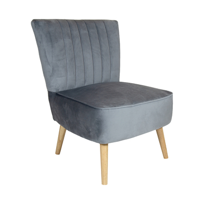 Velvet Cocktail Chair Grey