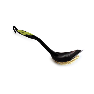 BBQ Brush with Steel Scraper - Green